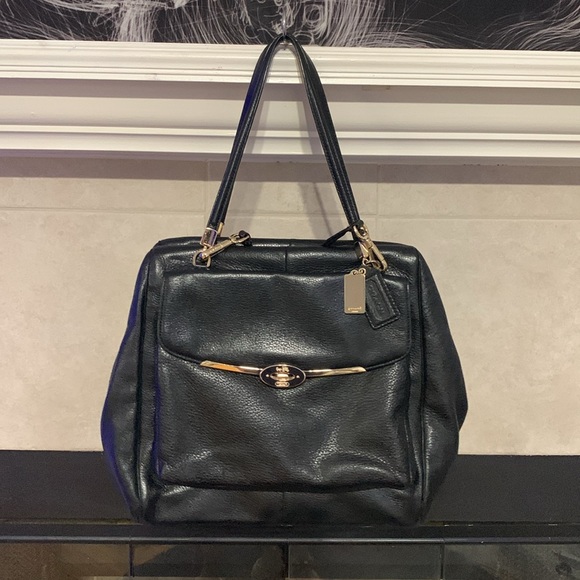 Coach Black Leather Handbag - Picture 1 of 7